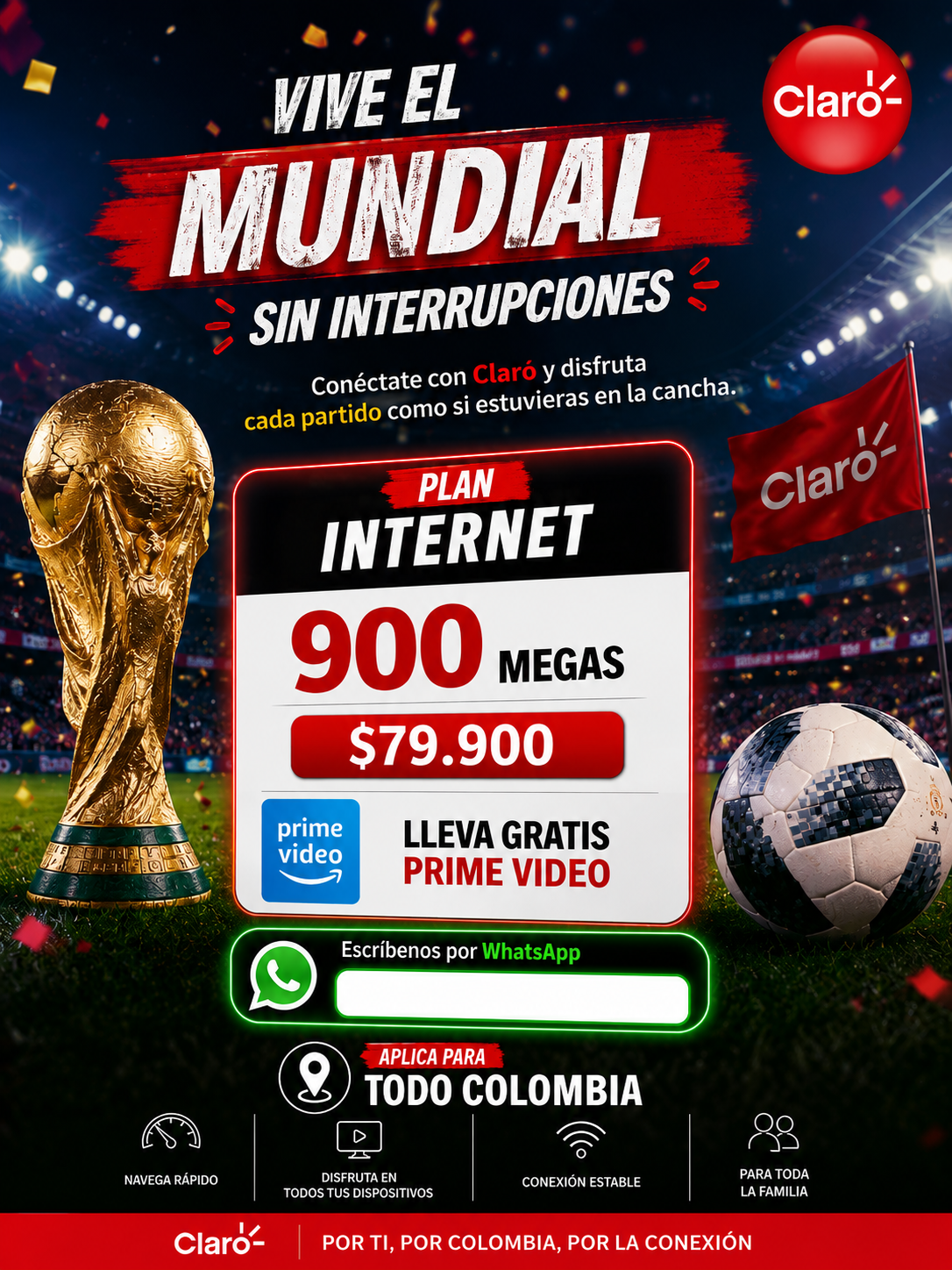 $79mil Internet Claro Hogar 900/500 Mg